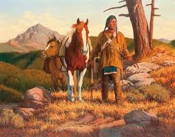 Artwork By Steven Lang Crossing The Bitterroots Made Of Oil On Canvas Native American Artists Art Native American Art
