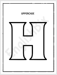 This letter h coloring page has a large picture of a hand to color along with a capital and lowercase letter h. Letter H Pictures Coloring Book For Kids Englishbix