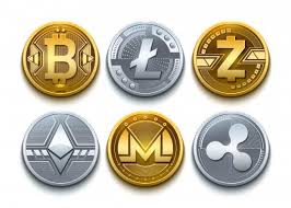 Realistic crypto currency money online ✓ all rights included ✓ high resolution vector. Digital Vector Cryptocurrency Set Icons Bitcoin Ethereum Litecoin Monero Ripple And Z Coin Icon Coin Logo Bitcoin Logo