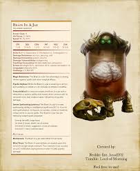 Brain In A Jar By Firehead 202 Dnd 5e Homebrew Dungeons And Dragons Homebrew Dnd Monsters
