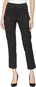Krazy Larry Womens Pull On Pique Ankle Pants Black 4 28