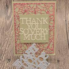 Metal cutting die cut 26pc 5cm high alphabet dies ,letters ,scrapbook paper craft handmade card happy mail art cutter alinacraft. Thank You So Very Much Letter Metal Cutting Dies Words For Scrapbooking Album Card Making Paper Embossing Die Cuts Wish