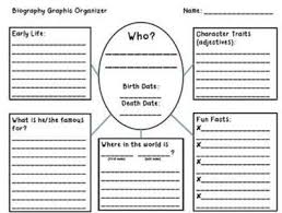 Biography Graphic Organizer Elementary School Planning