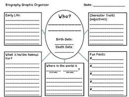 biography graphic organizer elementary school planning