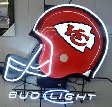 Large Budweiser Mirror Neon Signs Neon Light Brewerania Bar Sign Budweiser Kc Chiefs Kansas City Chiefs Kc Chiefs Football Helmets