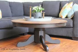 Reclaimed wood round coffee table round coffee table with wooden top. Diy Round Farmhouse Coffee Table Life On Kaydeross Creek