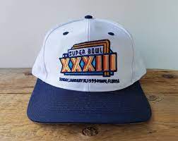 Vintage Super Bowl Xxxiii Snapback Hat Logo 7 Official Licensed Team Nfl Baseball Cap Denver Broncos Atlanta Falcons 2 Tone 1998 1999 Snapback Hats Hats Vintage Cap
