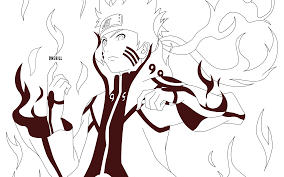 Naruto Bijuu Mode Lineart By Onebill Fan Art Drawing Drawings Free Clip Art