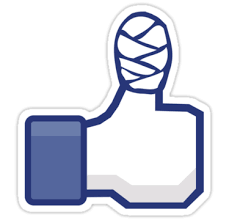 Thumbs Up Like Facebook Like It Bandage Wrapped Around An Injured Finger Sticker By Argo In 2021 Funny Tweets About Facebook Thumbs Up