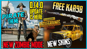 Get gun skins, popularity & emote redeem codes of pubg mobile. New 0 14 0 Update Is Here New Mode Kar98 Skin Pirate Theme Pubg Mobile Season 9 Royal Pass Youtube