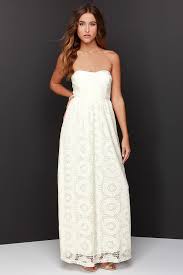 No Less Than Flawless Strapless Cream Lace Maxi Dress With Images Cream Lace Maxi Dress Cheap Maxi Dresses Dresses