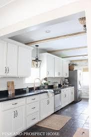 Faux Wood Beams In White Kitchen Faux Beams Faux Wood Beams Wood Beams