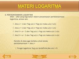 Kalau dalam bentuk soal ini, langkah menyelesaikan pertidaksamaannya dengan mengkuadratkan kedua ruas. Ppt Fungsi Persamaan Dan Pertidaksamaan Logaritma Powerpoint Presentation Id 4209201