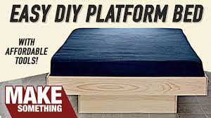 This platform bed with storage is built from a series of boxes. How To Make A Platform Queen Bed Diy Project Youtube