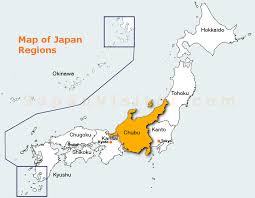 Cities of japan on maps. Central Honshu Chubu Japanvisitor Japan Travel Guide