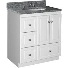 Simplicity By Strasser Ultraline 30 In W X 21 In D X 34 5 In H Vanity With Left Drawers Cabinet Only In Satin White 01 308 2 The Home Depot Bathroom Vanities Without