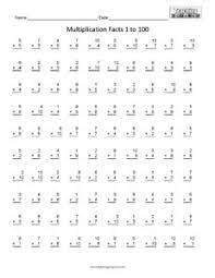 Timed tests are great for keeping your multiplication facts in. 100 Multiplication Facts 1 To 100 B Teaching Squared
