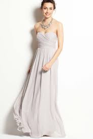 The Elegant Strapless Sweetheart Neck Light Grey Chiffon Floor Length Brides Bridesmaid Dresses Strapless Light Grey Bridesmaid Dresses Grey Bridesmaid Dresses