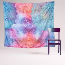 Ceiling tapestry (842 relevant results) price (£) any price under £20 £20 to £50 £50 to £100. Pink And Blue Mandala Tapestry Colorful Room Decor For Teen Girls Cool Chakra Wall Hanging Tapestry