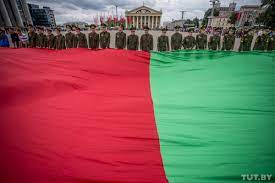 The belorussian soviet socialist republic created a distinctive flag in 1951 that had unequal horizontal stripes of red (for communism) and light green (for the fields and forests of the country); Red Green Vs White Red White Why Belarusians Live Under Two Flags