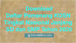Check spelling or type a new query. Sk Daftar Pemenang Kosn Jenjang Sd Smp Tahun 2020 I Pdf Informasiguru Com