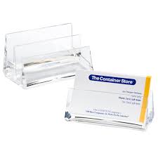 Maxgear 3 pack acrylic business card holder for desk plastic business card display clear business card stand desktop business card holders for home & office, 3.8 x 1.9 x 1.4 inches. Acrylic Business Card Holders The Container Store