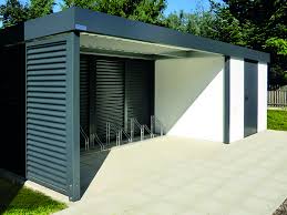 Fahrradunterstand Mit Gerateraumanbau Fahrrader E Bike Neu Innovation Gerateraum Fahrradunterstand Stahlwelle Einhausung Carport Modern Schuppen Design