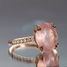 Rose Quartz Ring Oval Engagement Ring 3 75 Carat Natural Intense Pink Rose Quartz So Rose Quartz Ring Engagement Quartz Engagement Ring Pink Engagement Ring