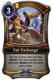 Apr 20, 2017 · since fare and verb both contain the letter e, you can use this shared letter as a reminder of this usage case. Fair Exchange Eternal Card Game Wiki Fandom