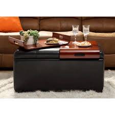 Can't decide between a coffee table and an ottoman? Storage Ottoman With Trays Espresso Breighton Home Target