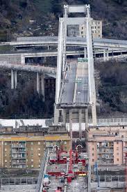 A general view of the morandi bridge which collapsed on august 14, 2018 in genoa, italy. Section Of Italy S Collapsed Genoa Bridge Being Removed Abc News