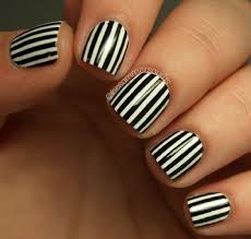 Black And White Striped Nails 30 Edgy And Attractive Black Nail Designs The Wonder Cottage Striped Nails Black Nail Designs White Nail Designs