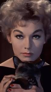 Kim Novak as Gillian Holroyd with Pyewacket her feline familiar in A Bell A  Book A Candle, 1958 🔔🐈‍⬛🕯️, -, -, -, -, -, -, -, -, -, -, -,