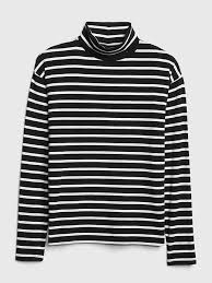 Black And White Long Sleeve Turtleneck Gap Featherweight Stripe Turtleneck Top Stripe Outfits Striped Turtleneck White Stripes Shirt