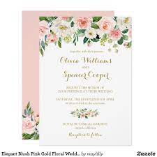 Elegant Blush Pink Gold Floral Wedding Flowers Invitation Zazzle Com In 2021 Pink And Gold Wedding Watercolor Flower Wedding Watercolor Flowers Wedding Invitation