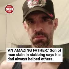 The son of a man stabbed in a south-end apartment early Tuesday morning  said his father James Samson had offered food and a place to sleep to the  man who stands accused