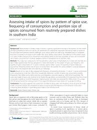 pdf assessing intake of spices by pattern of spice use