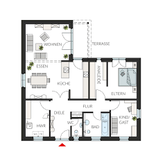 Bungalow Profamily 126 Grundriss In 2020 Grundriss Bungalow Bungalow Haus Grundriss