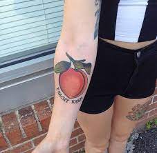 With over 100+ recent five star reviews we make sure people are happy with their work. Peachy Keen Done By Sharky Traveling Tattooer At Worcester Tattoo Co In Worcester Ma Peach Tattoo Tattoos Different Tattoos