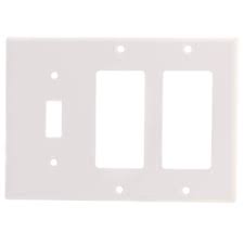 ： does not apply ， ports: 80431 W Leviton 80431 W 3 Gang Electrical Wall Plate Combo 2 Decora 1 Toggle White