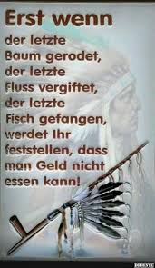 Erst Wenn Der Letzte Baum Gerodet Der Letzte Fluss Vergiftet Lustige Bilder Spruche Witze Echt Lus Nachdenkliche Spruche Tiefsinnige Spruche Weisheiten