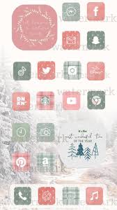 Pastel Christmas Iphone App Icons Ios 14 App Cover Icons Etsy Iphone Apps Iphone Icon App Covers