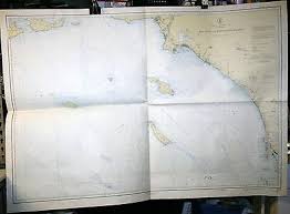 Large Vintage Depth Chart Map 18587 Coos Bay Sunset Haynes