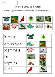 Copy And Paste Classifying Animals K 5 Computer Lab