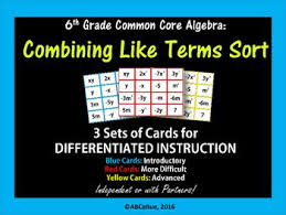 Algebra Combining Like Terms Sort Like Terms Combining Like Terms Math Expressions