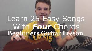 They sequence up from very simple to slightly more complicated. Learn 25 Easy Songs With Four Guitar Chords Beginners Guitar Lesson With Ste Shaw Guitar Grotto