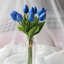 Shop & save on a variety of tulip bulbs & more now! Blue Wedding Flowers Artificial Tulips For Bridesmaids Bouquet Vanrina