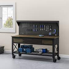 Set up your work shop in style with whalen industrial metal & wood workbench. Whalen 72 Industrial Metal And Wood Workbench Costco