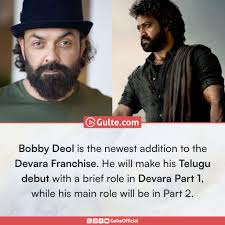 Bobby Deol joins the cast of the Devara franchise. Why are telugu  producers wasting crores on casting these washed-up Bollyy stars like Saif,  Sanjay Dutt,etc., when not even 100 people would watch