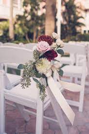 Elegant Burgundy And Blush St Pete Beach Wedding Don Cesar Wedding Burgundy Wedding Flowers Wedding Ceremony Chairs Blush Pink Wedding Flowers
